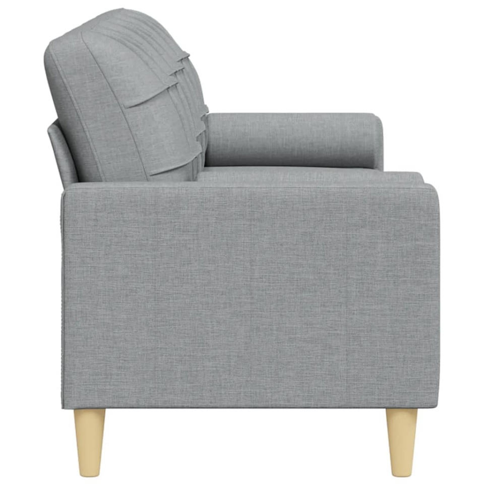 Canapea cu 3 locuri cu pernuțe, gri deschis, 210 cm, textil - 3 | YEO