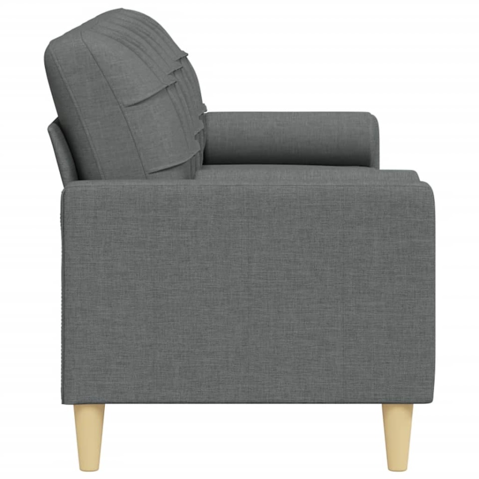 Canapea cu 3 locuri cu pernuțe, gri închis, 210 cm, textil - 3 | YEO