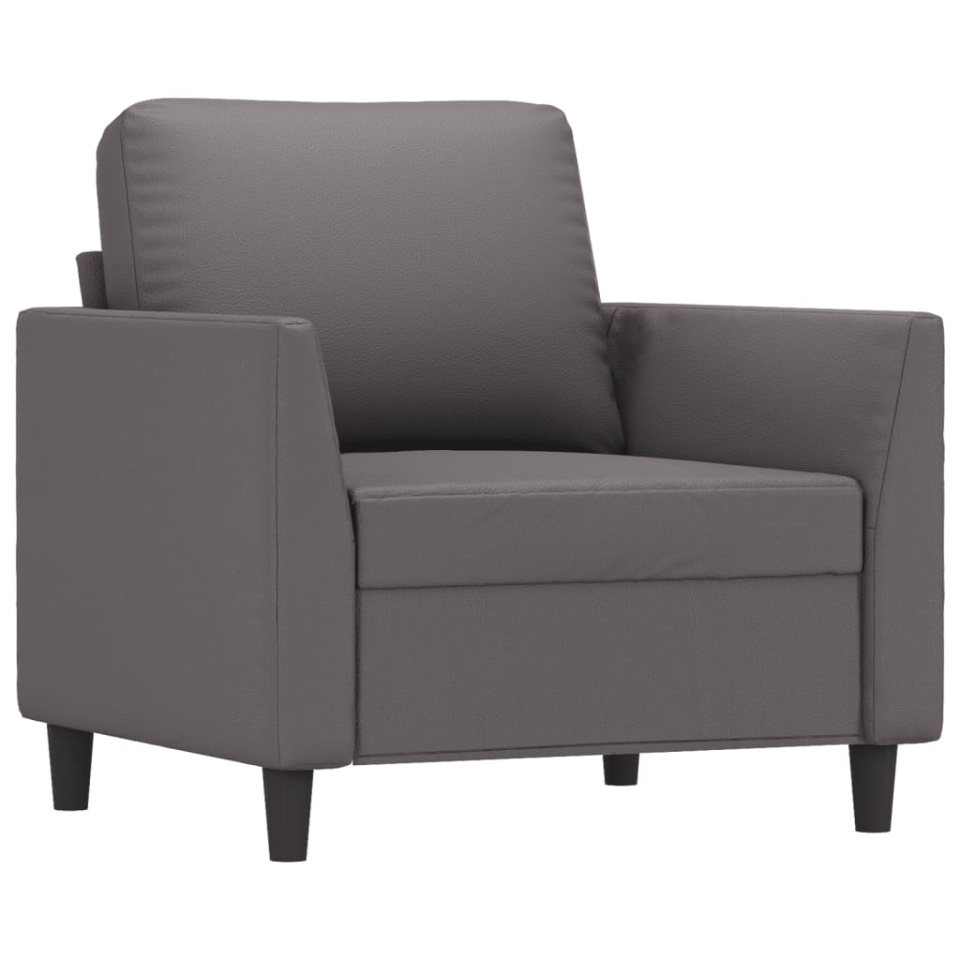 Canapea de o persoană, gri, 60 cm, piele ecologică - 1 | YEO