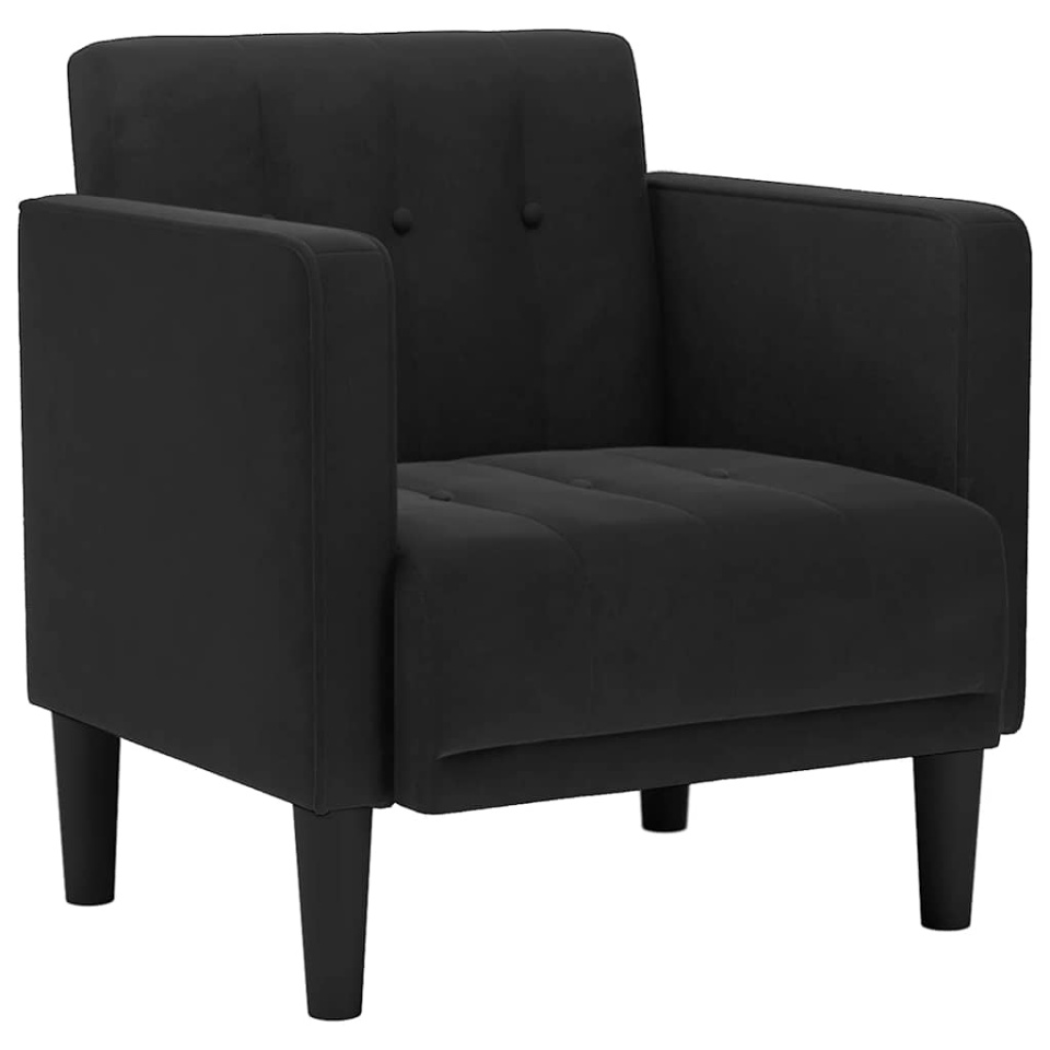 Canapea Scaun cu cotiere, negru, 53 cm, catifea - 1 | YEO