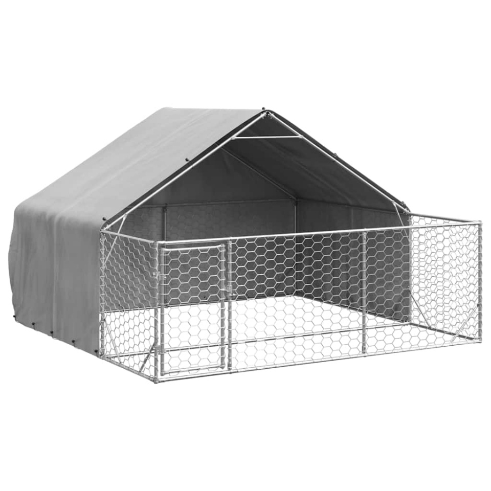 Canisa de exterior cu alergare 3x3x1,9 m otel galvanizat - 1 | YEO