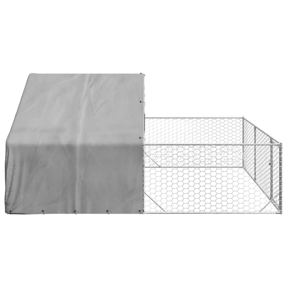 Canisa de exterior cu alergare 4x3x1,9 m otel galvanizat