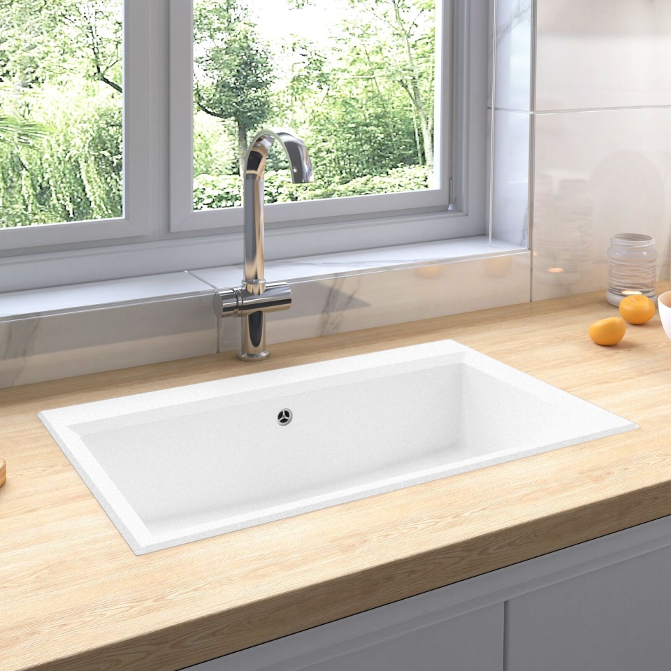 Chiuveta de Bucătărie Alb 790x500x193 mm Granit