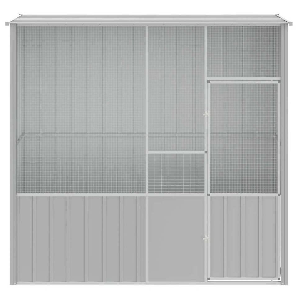 Colivie pentru păsări gri 215x78x200 cm oțel galvanizat - 2 | YEO