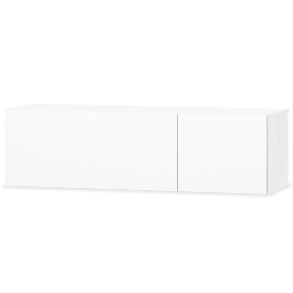 Comodă TV, alb extralucios, 120x40x34 cm, PAL - 1 | YEO