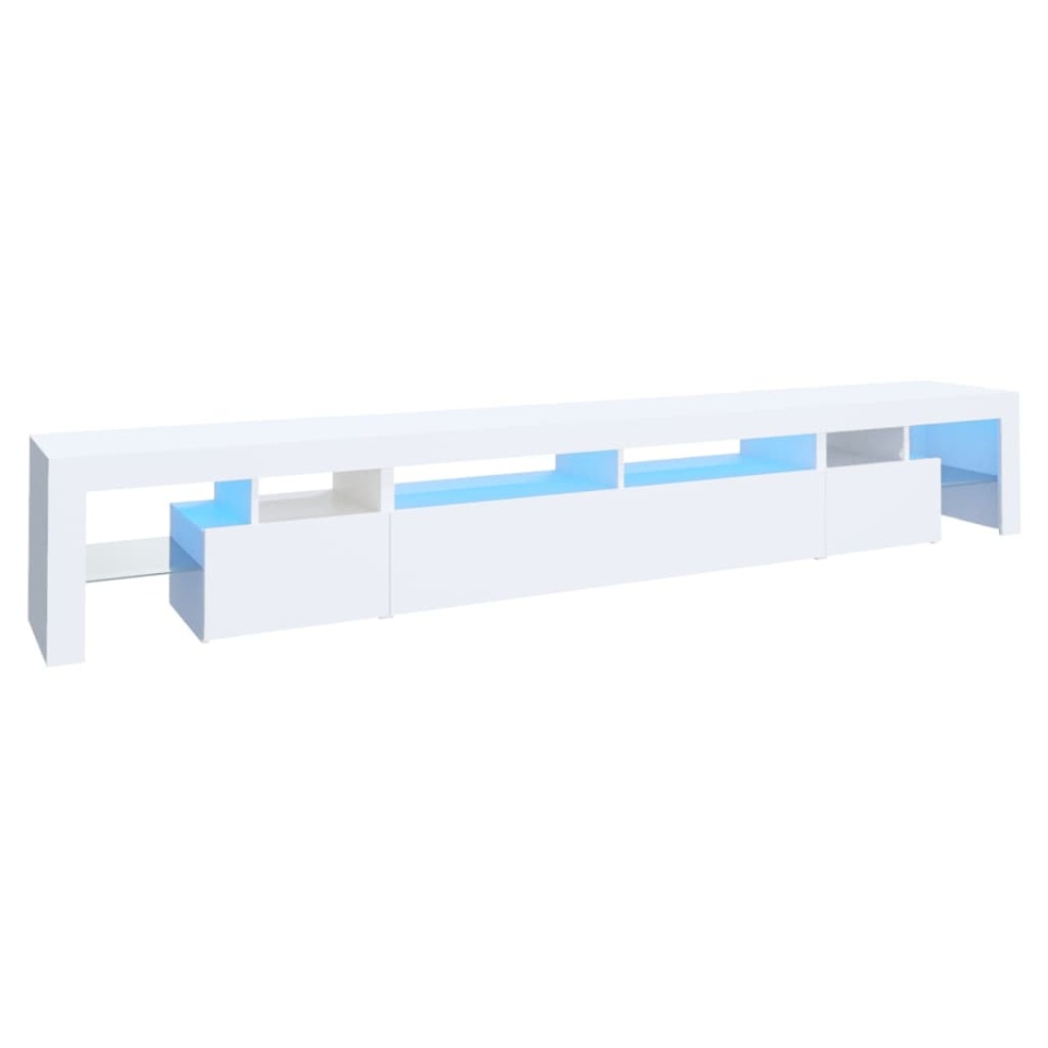 Comodă TV cu lumini LED, alb, 260x36,5x40cm - 1 | YEO
