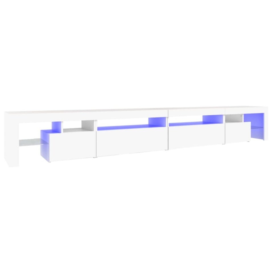 Comodă TV cu lumini LED, alb, 290x36,5x40 cm - 1 | YEO