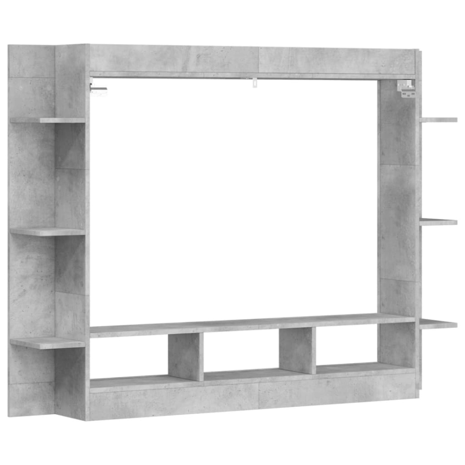 Comodă TV, gri beton, 152x22x113 cm, lemn prelucrat - 4 | YEO