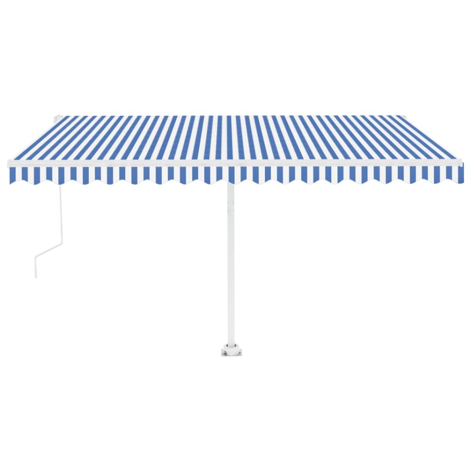 Copertină automată cu senzor vânt&LED, albastru/alb, 400x350 cm - 1 | YEO