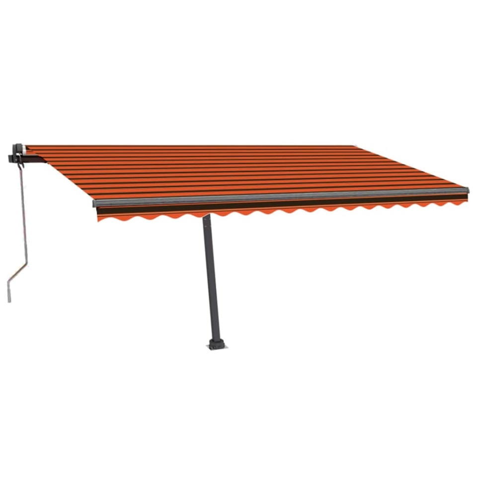 Copertină automată senzor vânt&LED, portocaliu&maro, 400x300 cm - 1 | YEO