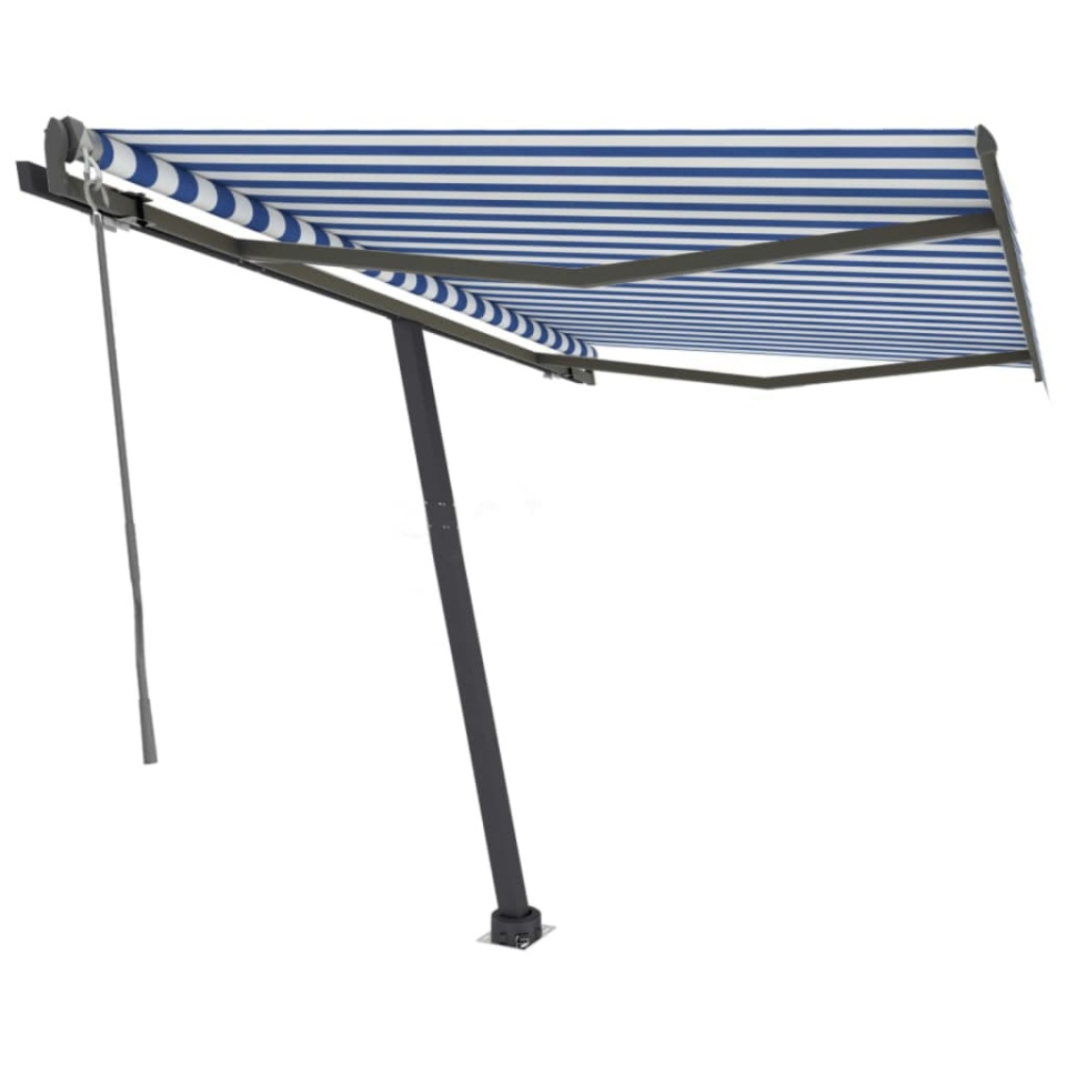 Copertină autonomă retractabilă automat albastru&alb 350x250 cm - 1 | YEO