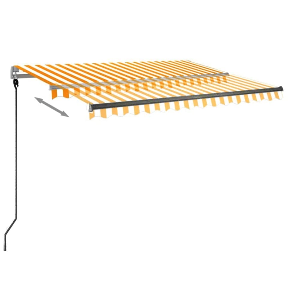 Copertină autonomă retractabilă automat galben&alb 300x250 cm - 2 | YEO