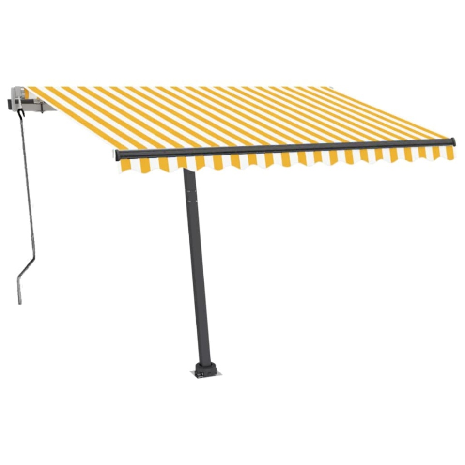 Copertină autonomă retractabilă automat, galben&alb, 350x250 cm - 3 | YEO