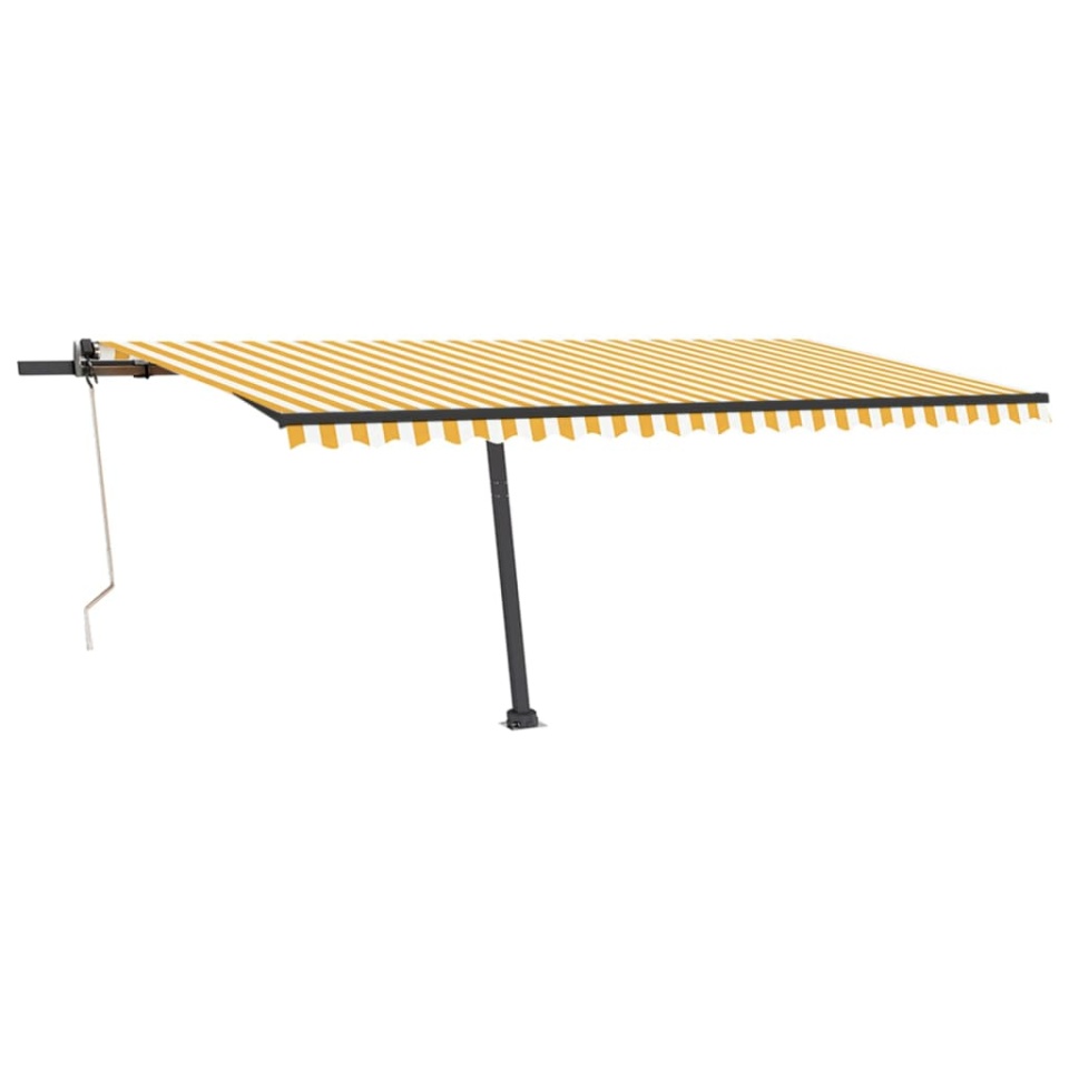 Copertină autonomă retractabilă automat galben&alb 500x350 cm - 1 | YEO