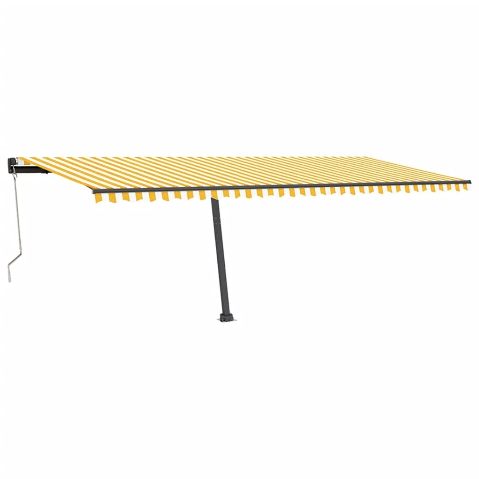 Copertină autonomă retractabilă automat galben & alb 600x350 cm - 1 | YEO