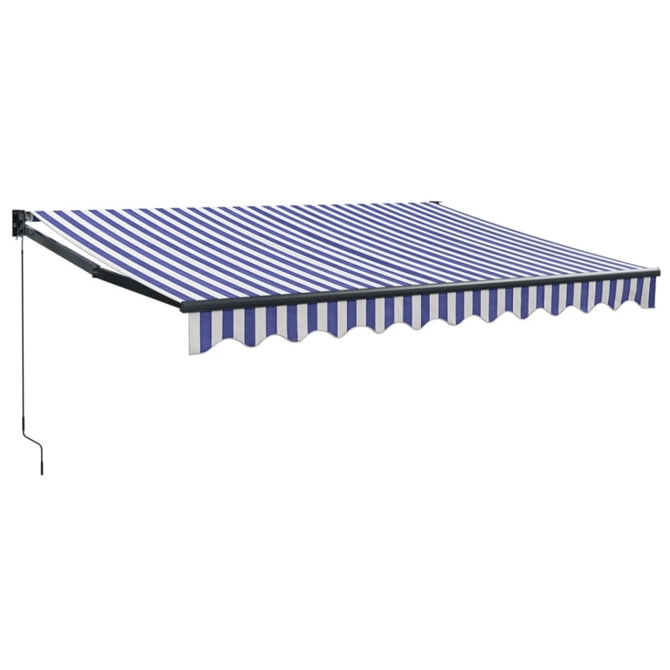 Copertină retractabilă albastru/alb, 3,5x2,5 m, textil/aluminiu - 1 | YEO
