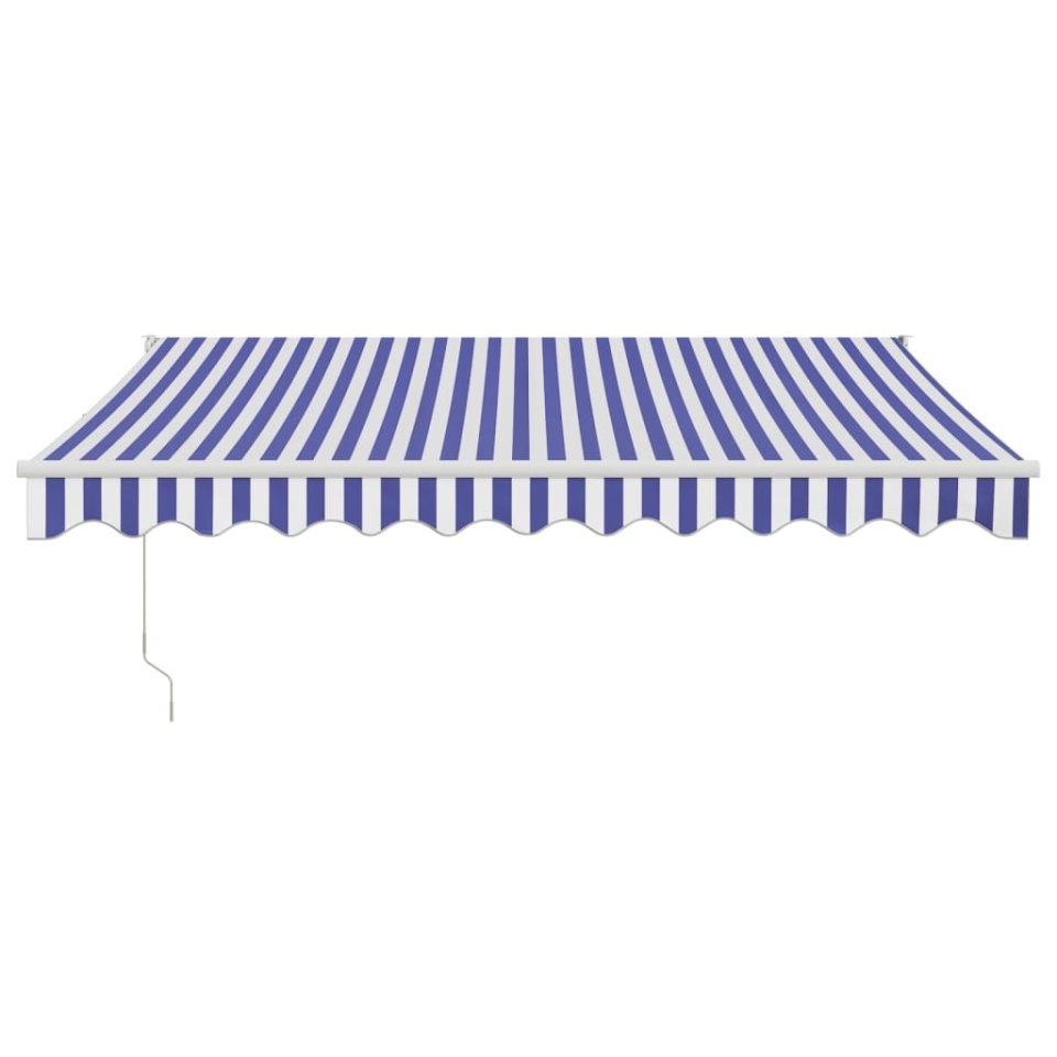 Copertină retractabilă albastru/alb, 3x2,5 m, textil/aluminiu - 2 | YEO