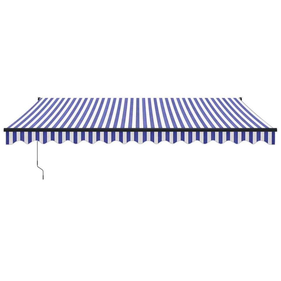Copertină retractabilă albastru/alb, 4,5x3 m, textil/aluminiu - 2 | YEO