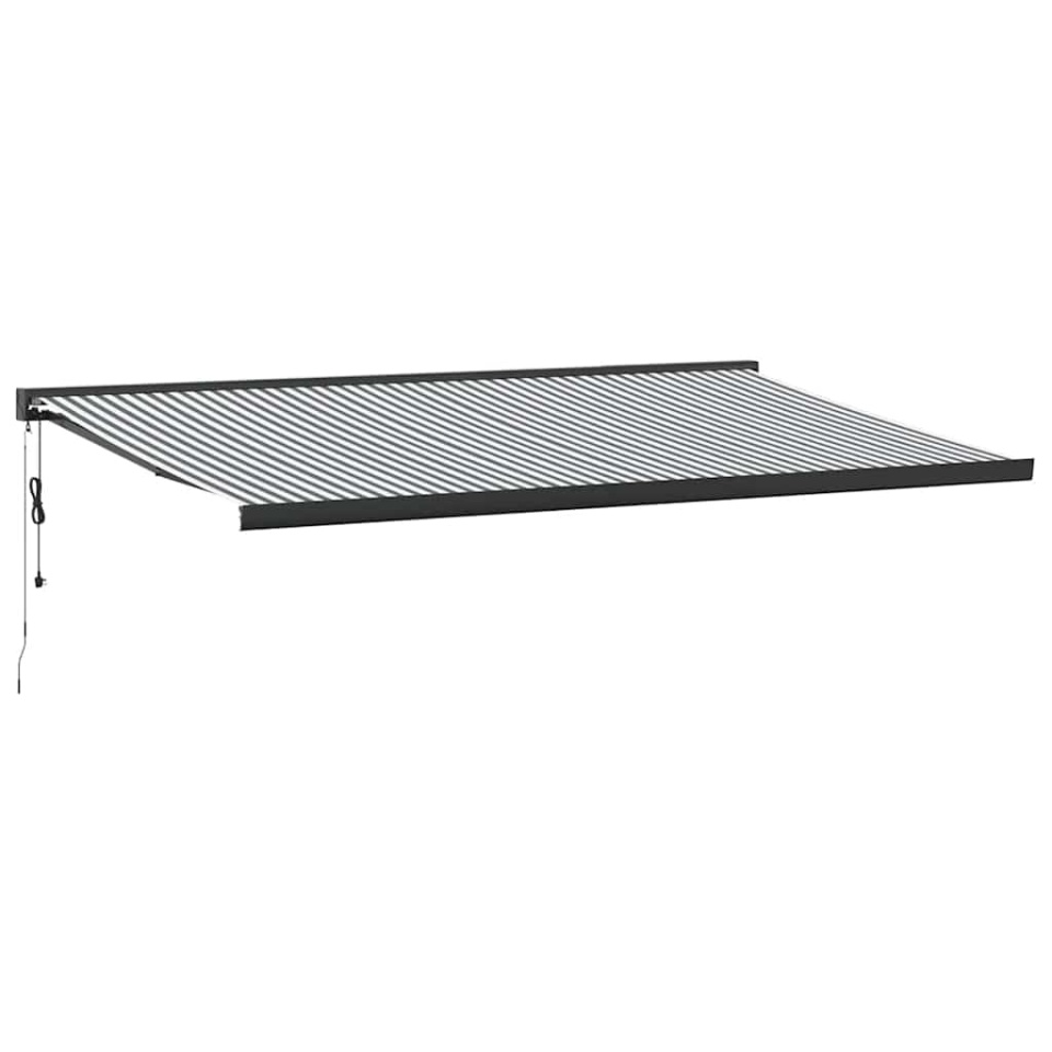 Copertină retractabilă antracit/alb, 5x3 m, textil/aluminiu - 1 | YEO