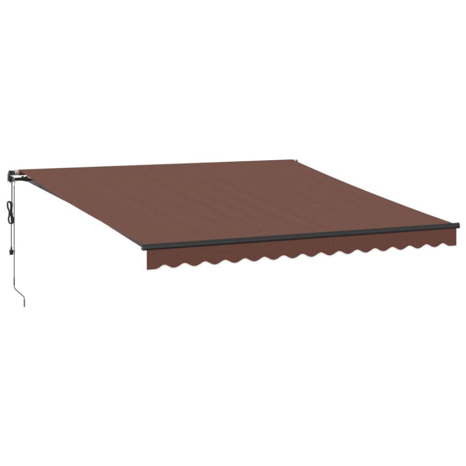Copertina retractabilă automat cu LED-uri, maro, 400x350 cm - 1 | YEO