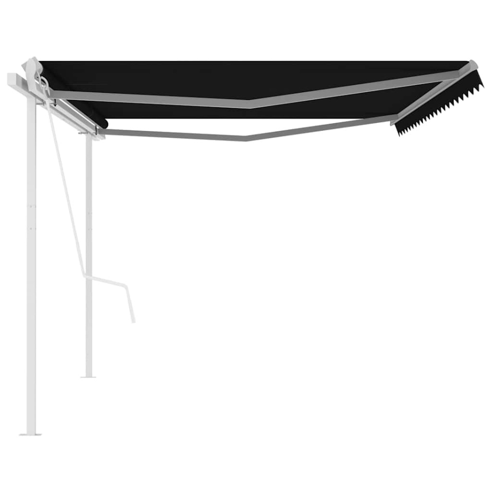 Copertină retractabilă automat, cu stâlpi, antracit, 5x3 m - 3 | YEO