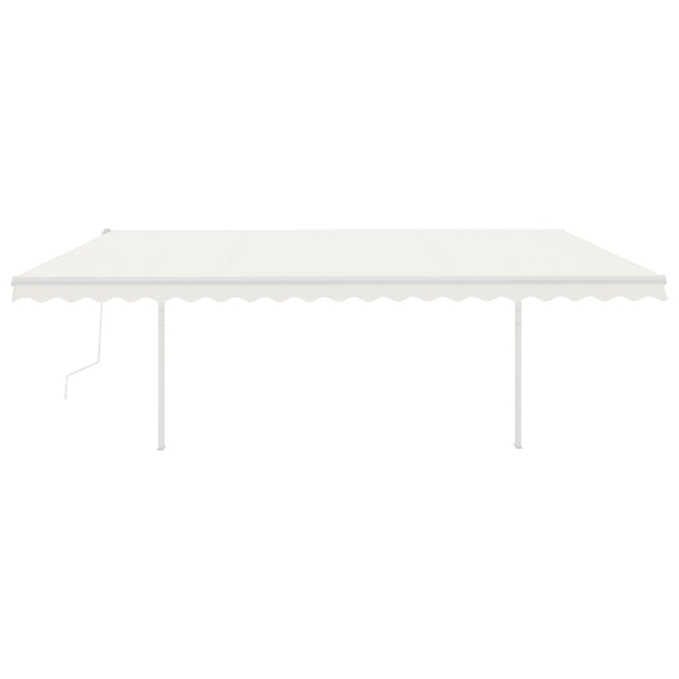 Copertină retractabilă automat, cu stâlpi, crem, 5x3,5 m - 2 | YEO