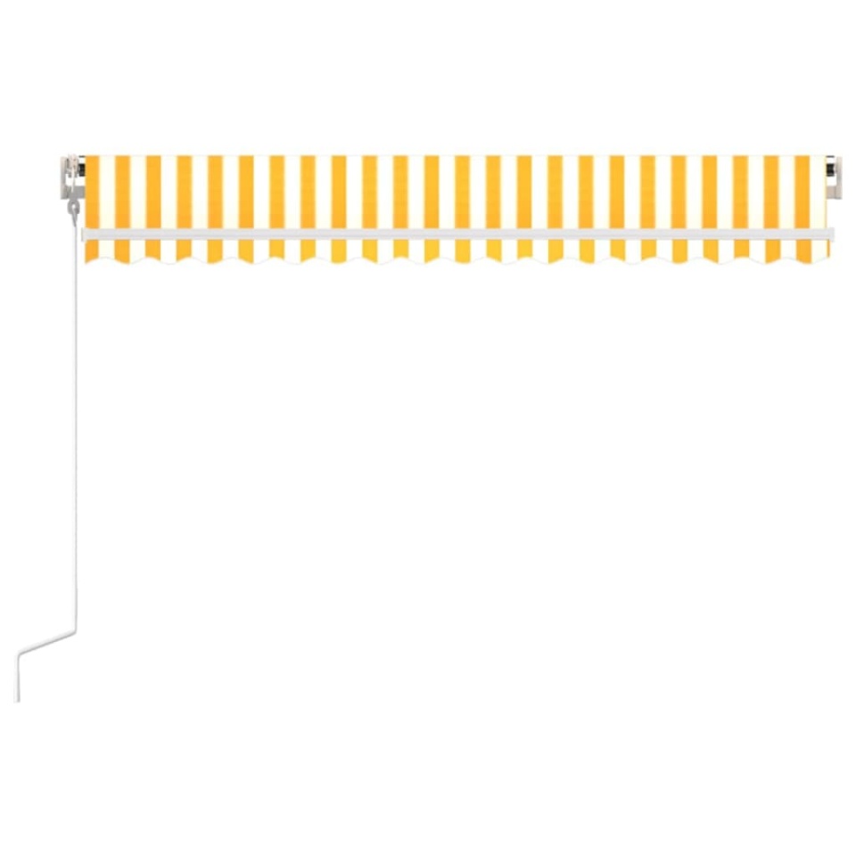 Copertină retractabilă automat, galben și alb, 450x350 cm - 3 | YEO