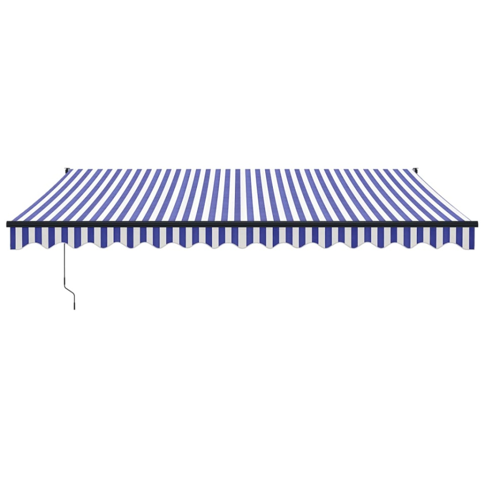 Copertină retractabilă automată, albastru și alb, 4,5x3 m - 2 | YEO