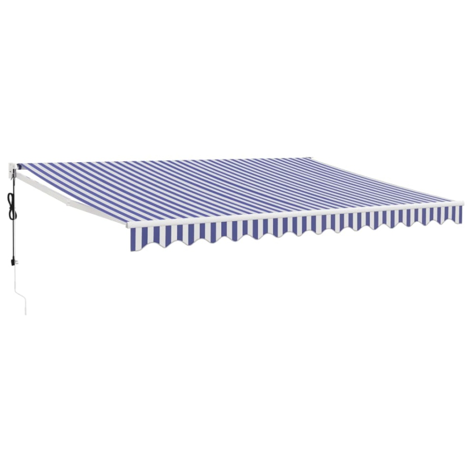Copertină retractabilă automată, albastru și alb, 4x3 m - 1 | YEO