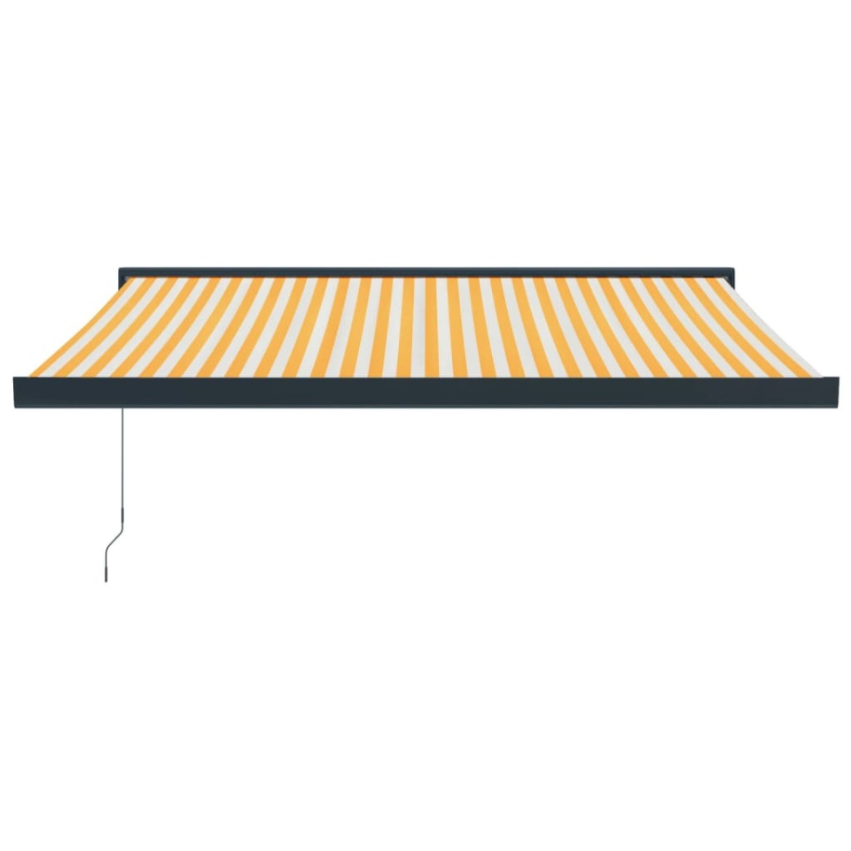 Copertină retractabilă, galben/alb, 3,5x2,5 m, textil/aluminiu - 2 | YEO