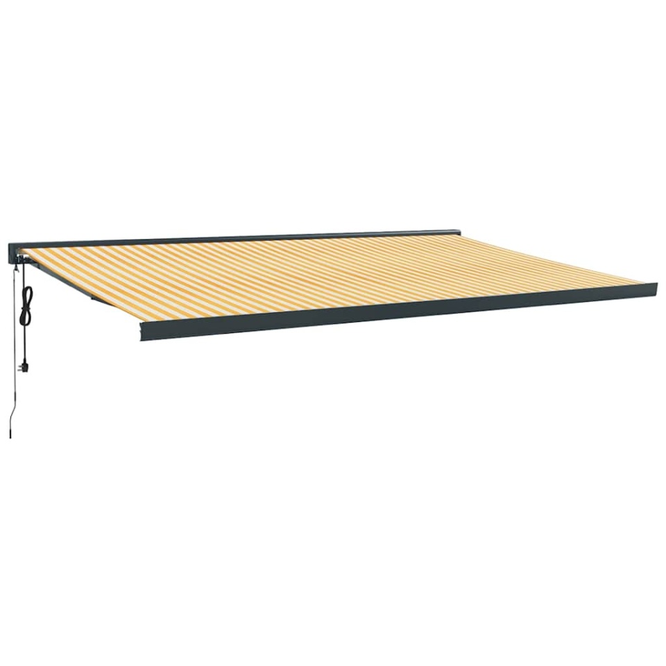 Copertină retractabilă, galben/alb, 5x3 m, textil/aluminiu - 1 | YEO