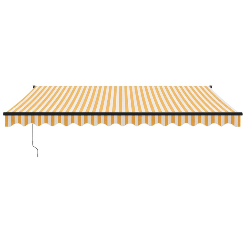 Copertină retractabilă galben și alb, 4x3 m, textil și aluminiu - 2 | YEO