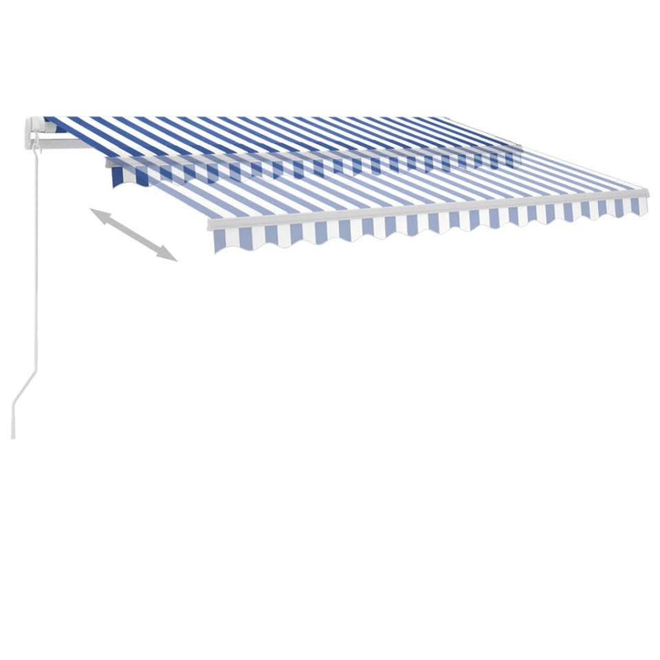 Copertină retractabilă manual cu LED albastru și alb 300x250 cm - 3 | YEO