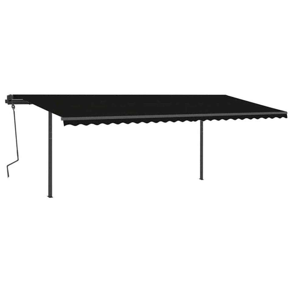 Copertină retractabilă manual cu LED, antracit, 6x3 m - 3 | YEO
