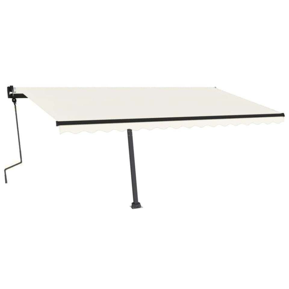 Copertină retractabilă manual cu LED, crem, 450x350 cm - 1 | YEO