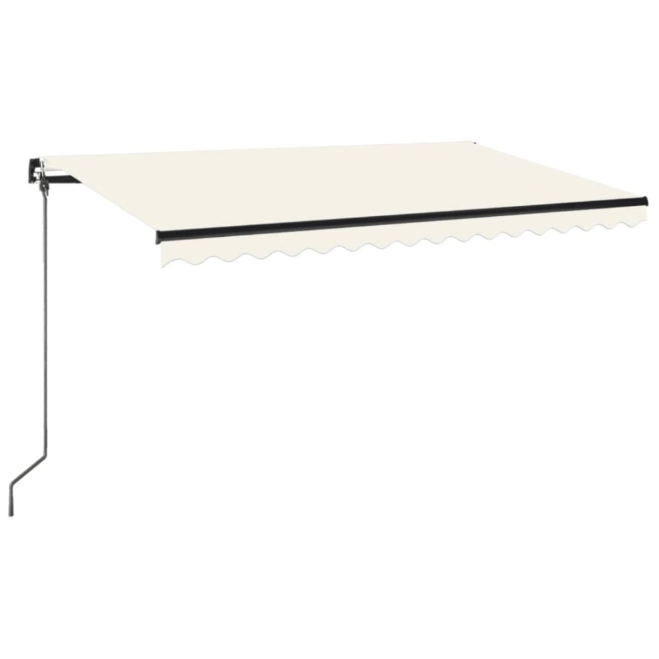 Copertină retractabilă manual cu LED, crem, 450x350 cm - 1 | YEO