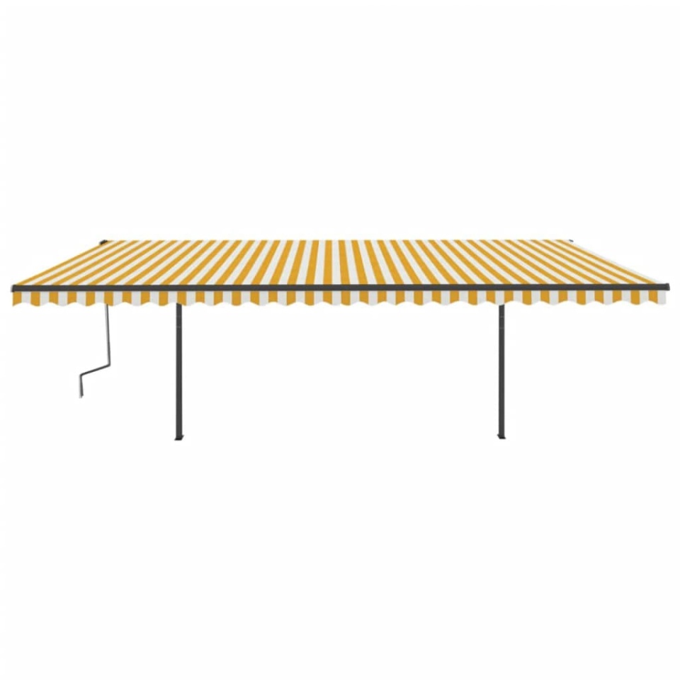 Copertină retractabilă manual cu LED, galben & alb, 6x3 m - 2 | YEO