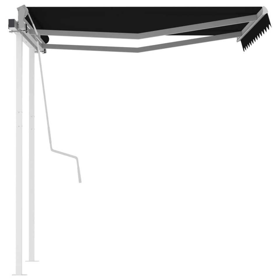 Copertină retractabilă manual cu stâlpi, antracit, 3x2,5 m - 3 | YEO