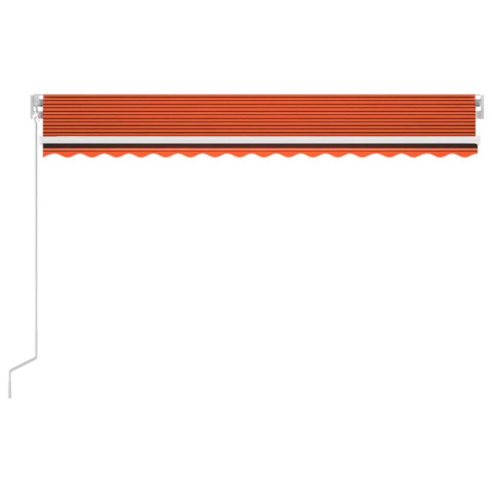 Copertină retractabilă manual, LED, portocaliu/maro, 400x300 cm - 2 | YEO