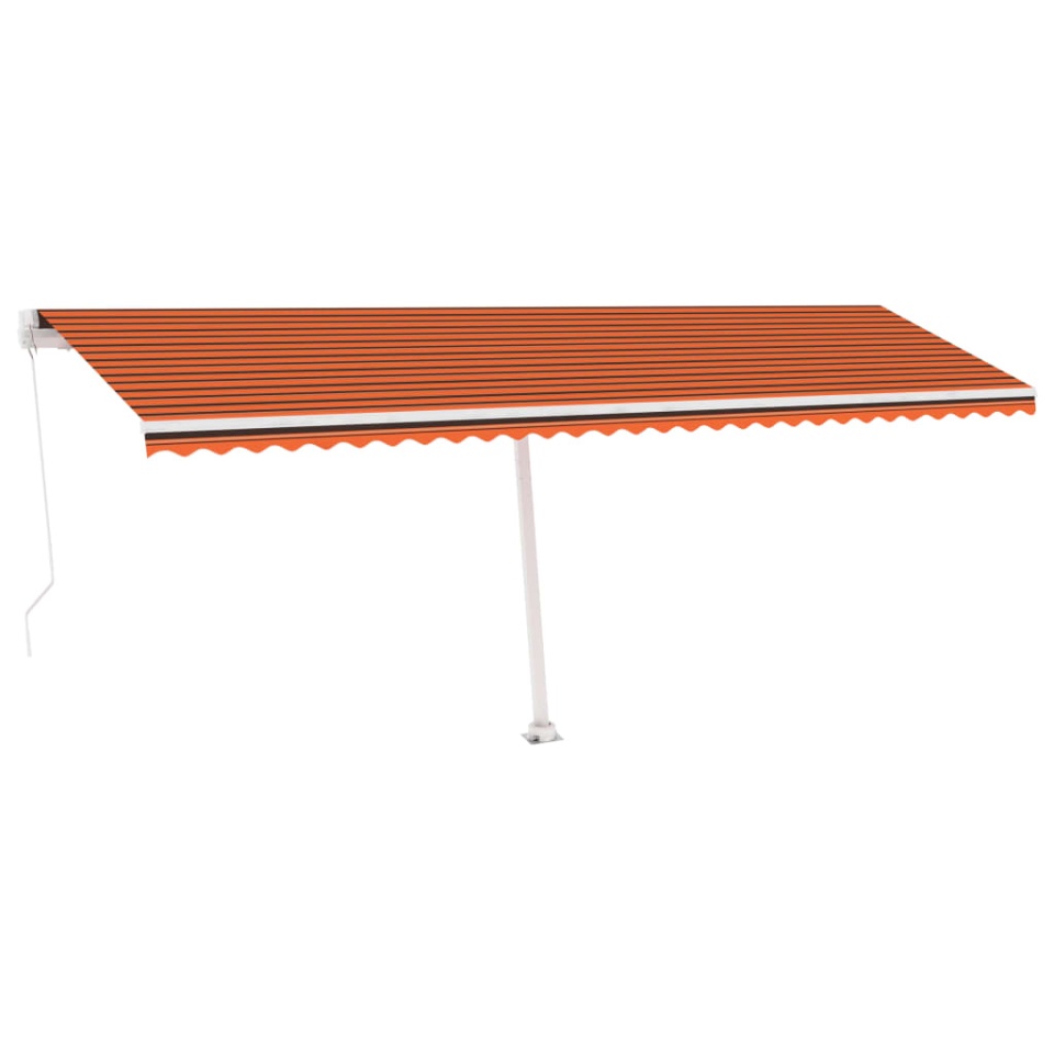 Copertină retractabilă manual, LED, portocaliu&maro, 600x300 cm - 1 | YEO