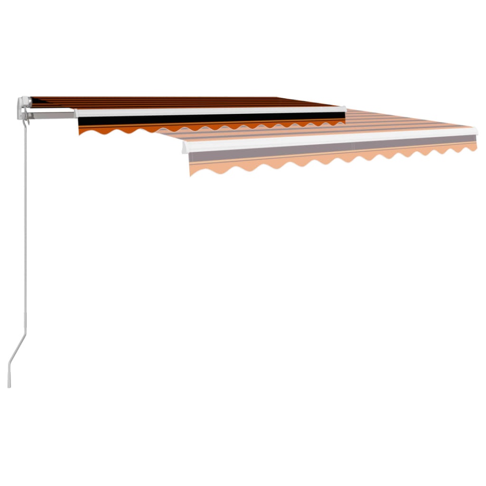 Copertină retractabilă manual, portocaliu și maro, 300x250 cm - 2 | YEO