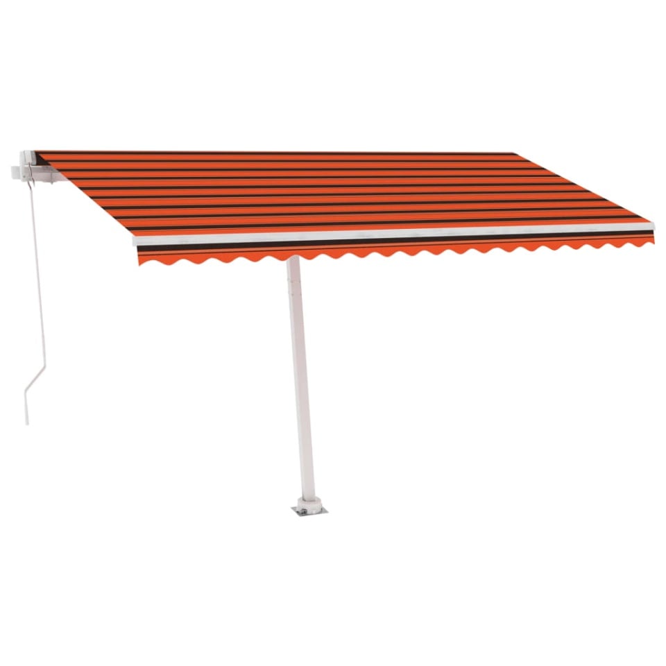 Copertină retractabilă manual, portocaliu și maro, 400x300 cm - 2 | YEO
