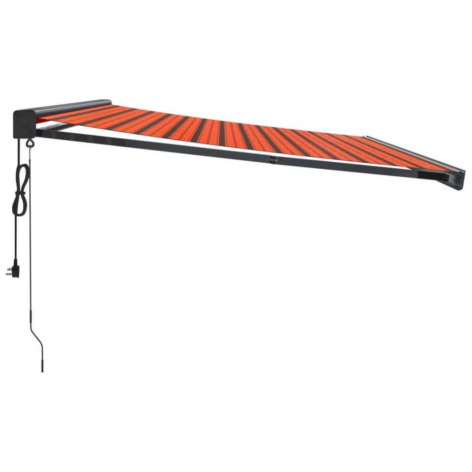 Copertină retractabilă portocaliu/maro 4x3 m, textil/aluminiu - 3 | YEO