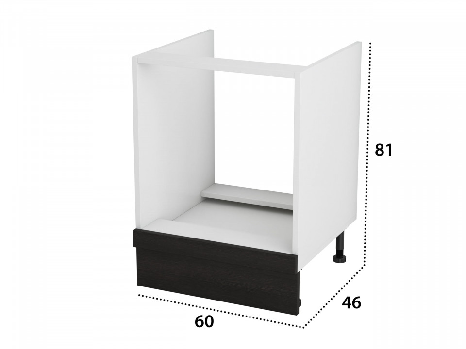 Corp cuptor, Alfa, Wenge, PAL, 60x81x46 cm - 3 | YEO