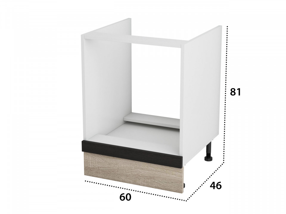 Corp cuptor, Alfa, Wenge Sonoma, PAL, 60x81x46 cm - 3 | YEO