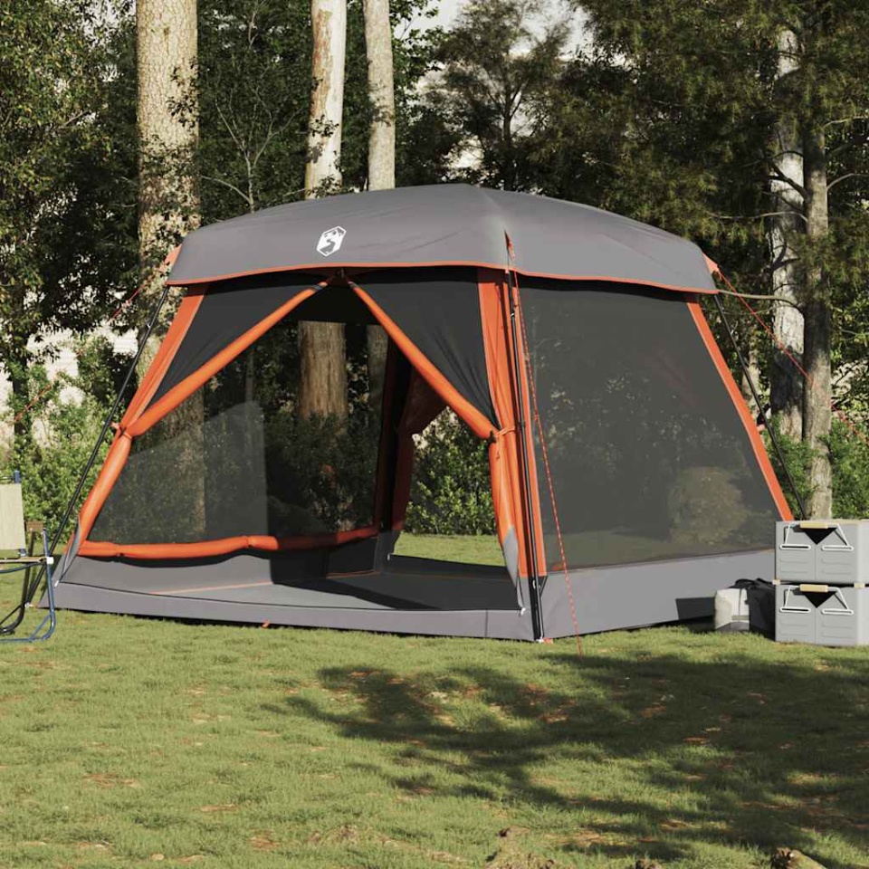 Cort de camping pentru 6 persoane, gri/portocaliu, impermeabil - 3 | YEO