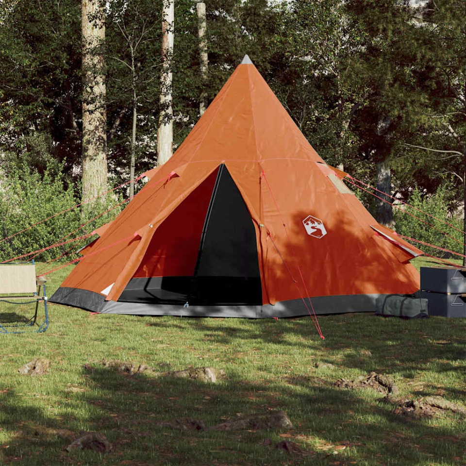 Cort de camping tipi pentru 4 persoane, portocaliu, impermeabil - 2 | YEO