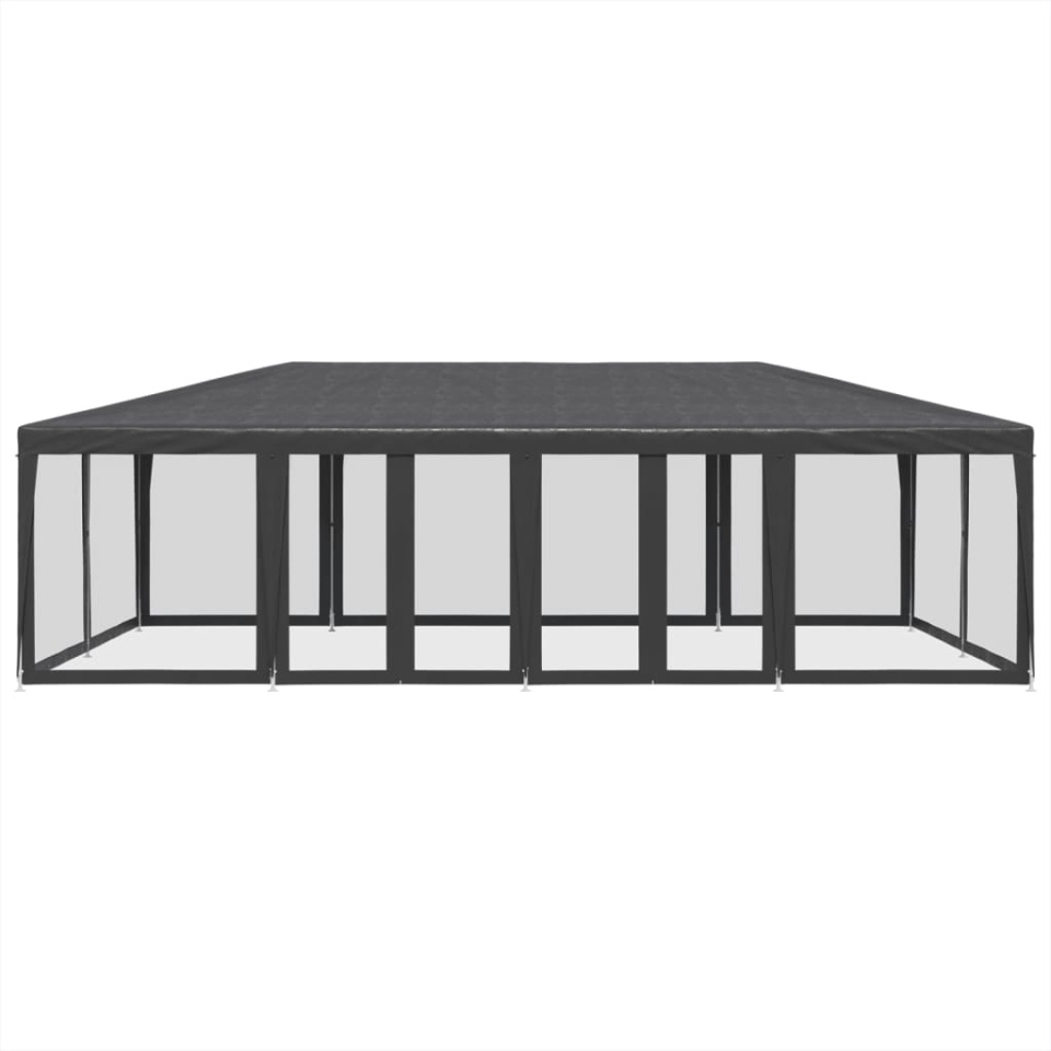 Cort de petrecere cu 12 pereți din plasă, antracit, 8x4 m, HDPE - 2 | YEO