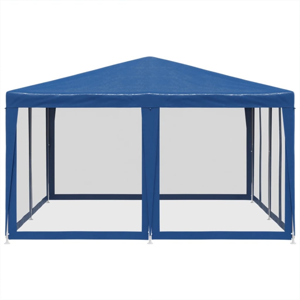 Cort de petrecere cu 8 pereți din plasă, albastru, 4x4 m HDPE - 3 | YEO