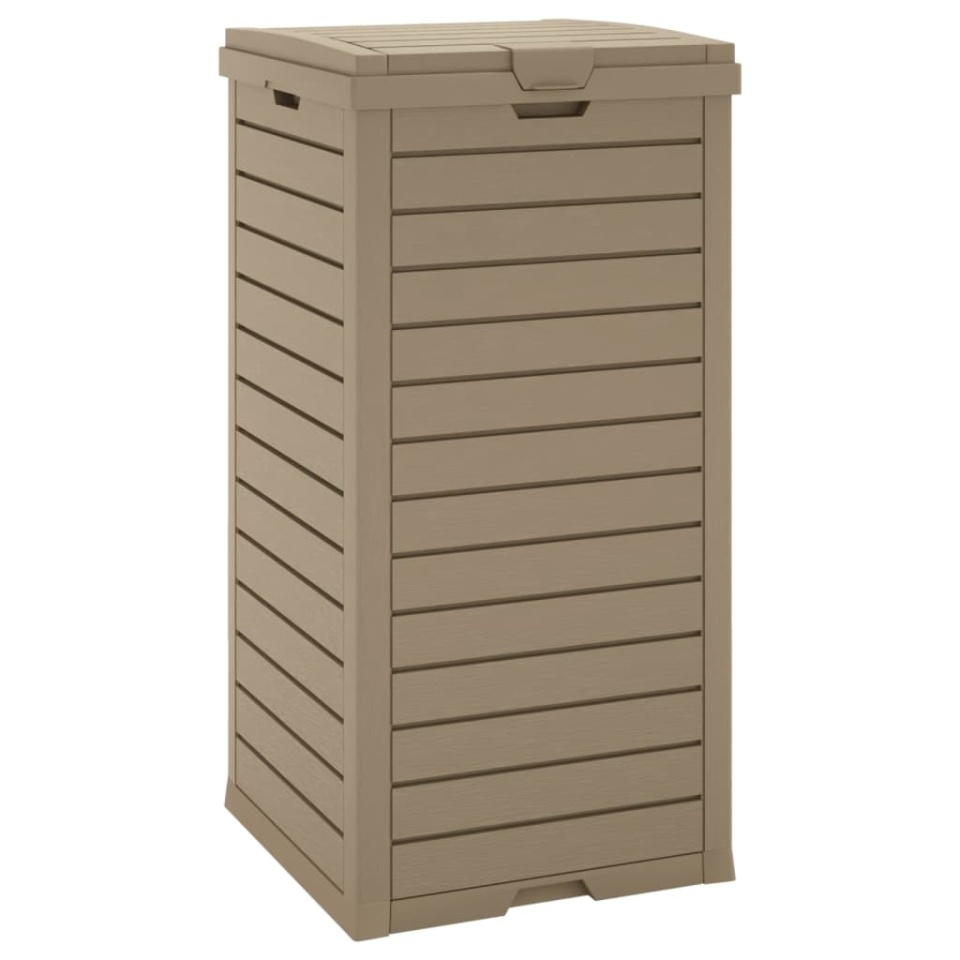 Coș de gunoi de exterior maro deschis 41x41x86 cm polipropilenă - 3 | YEO